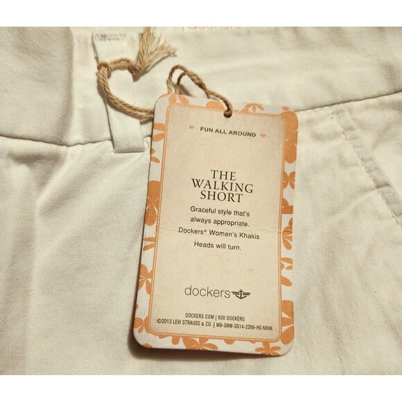 Dockers Walking Shorts White Chino Womens Size 14 - Picture 7 of 7